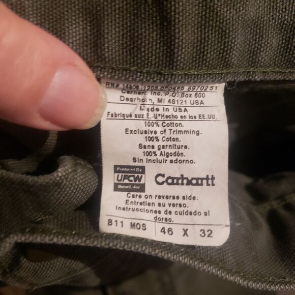 Carhartt Pants Men's B11 MOS Duck Canvas Carpenter Work Pants Sz 46 - Picture 3 of 14